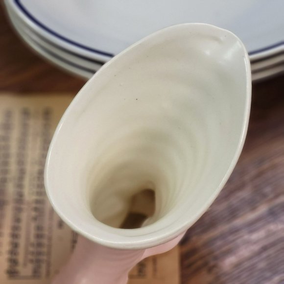 Cornucopia Ceramic Vase/Planter Pink and White set of 2 - Picture 5 of 12